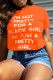 Orange Casual Letter Patchwork O Neck T-Shirts