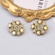 Gold Vintage Letter Rhinestone Earrings