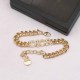 Gold Simplicity Letter Chains Rhinestone Bracelets