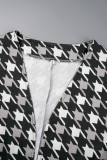Khaki Casual Print Cardigan Outerwear
