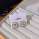 White Gold Simplicity Letter Rhinestone Earrings