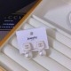 White Elegant Letter Pearl Earrings
