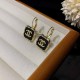 Black Simplicity Letter Patchwork Earrings