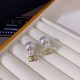 White Gold Elegant Letter Pearl Earrings