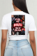 White Street Daily Print Patchwork O Neck T-Shirts