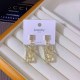 Gold Elegant Letter Rhinestone Earrings