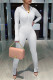 White Casual Solid Patchwork Zipper Collar Skinny Jumpsuits