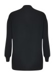 Black Casual Letter Print Basic O Neck Long Sleeve Dresses