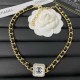Black Gold Elegant Letter Patchwork Chains Necklaces
