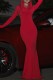 Red Casual Solid Basic Hooded Collar Long Dress Dresses