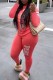 Pink Casual Print Letter O Neck Long Sleeve Two Pieces