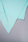 Light Green Casual Sweet Solid Patchwork Pocket Slit O Neck Nine Points Sleeve Two Pieces(No Brooch)