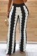 Black Casual Patchwork Basic Skinny High Waist Conventional Patchwork Trousers