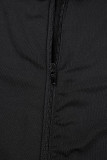 Grey Casual Solid Backless Zipper Collar Skinny Romper