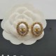 White Gold Vintage Letter Patchwork Earrings