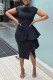 Black Casual Solid Patchwork Slit O Neck Sleeveless Dress Dresses