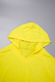 Purple Casual Solid Basic Hooded Collar Long Sleeve Two Pieces