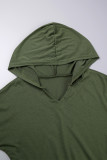 Purple Casual Solid Basic Hooded Collar Long Sleeve Two Pieces
