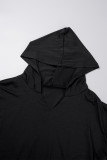 Purple Casual Solid Basic Hooded Collar Long Sleeve Two Pieces