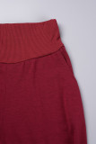 Purple Casual Solid Basic Hooded Collar Long Sleeve Two Pieces