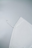 Silver Sexy Solid Backless Asymmetrical Hooded Collar Sleeveless Two Pieces