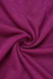 Purple Casual Solid Basic Hooded Collar Long Sleeve Two Pieces