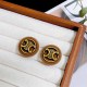 Brown Simplicity Geometric Patchwork Earrings