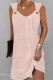Pink Casual Solid Patchwork O Neck Vest Dress Dresses