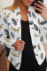 White Black Casual Print Cardigan Outerwear