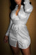 Silver Street Solid Turndown Collar Wrapped Skirt Dresses