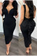 Black Casual Sweet Daily Elegant Backless Solid Color With Bow Spaghetti Strap Dresses