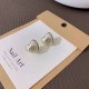 White Celebrities Letter Patchwork Rhinestone Earrings