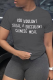 Dark Gray Casual Basis Print Letter O Neck T-Shirts