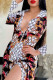 Red Sexy Print Letter Turndown Collar A Line Dresses