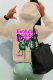 Khaki Casual Print Zipper Hooded Collar Tops