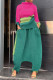 Green Casual Solid Patchwork Hooded Collar Long Sleeve Two Pieces