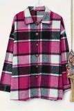 Khaki Casual Plaid Buttons Shirt Collar Outerwear (Subject To The Actual Object)