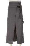 Grey Casual Solid Patchwork Slit Skinny High Waist Conventional Solid Color Skirts