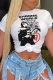 White Street Vintage Print Patchwork O Neck T-Shirts