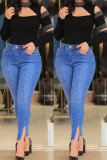 Black Casual Patchwork Hot Drilling Hollowed Out Turtleneck Tops