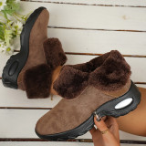 Khaki Casual Patchwork Round Keep Warm Comfortable Out Door Shoes