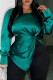 Green Casual Solid Slit O Neck Tops