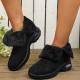 Black Casual Patchwork Round Keep Warm Comfortable Out Door Shoes