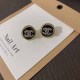 Black Street Simplicity Letter Rhinestone Earrings