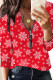 Red White Casual Print Patchwork Zipper Collar Tops
