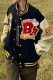 Black Casual Print Patchwork Pocket Buckle O Neck Outerwear