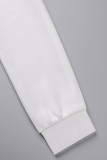 White Street Print Patchwork O Neck Tops