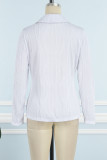 White Casual Solid Buttons Turndown Collar Tops