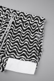 Pink Sexy Casual Striped Print Hollowed Out Backless Strapless Sleeveless Two Pieces
