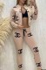 Khaki Casual Print Letter Zipper Collar Long Sleeve Two Pieces